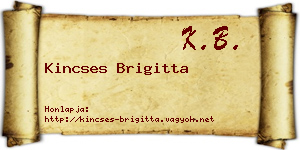 Kincses Brigitta névjegykártya